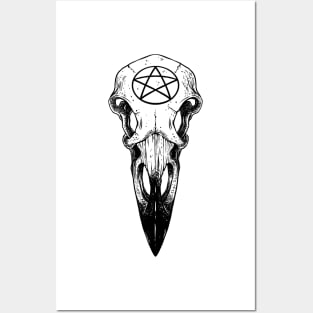 Raven skull. Pentagram Posters and Art